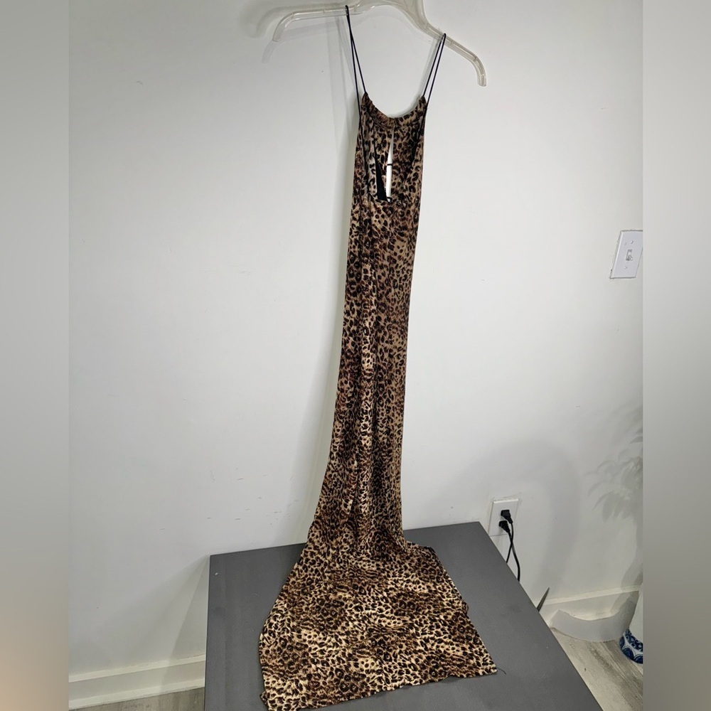 Vintage Y2K SABORA Dress Women’s Cheetah Print Maxi - Picture 4 of 6